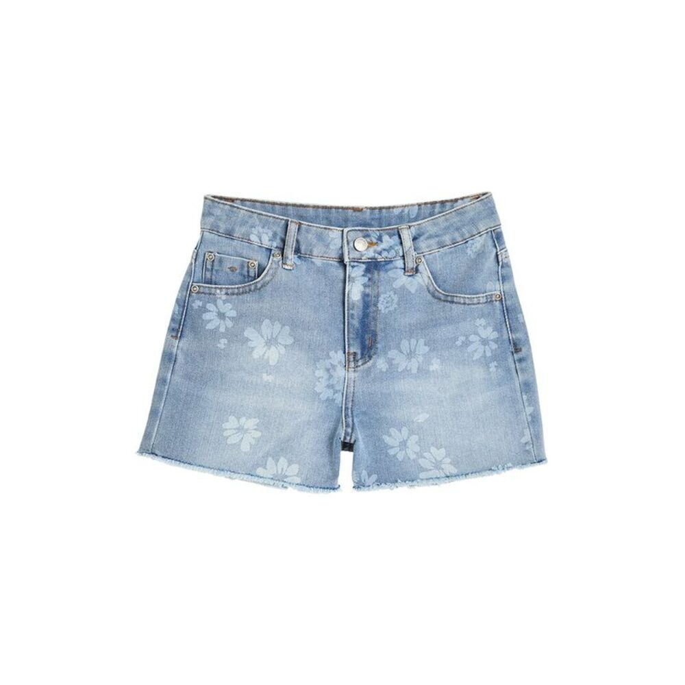 Tractr Girls Jeans Floral Print Weekender Short, Blue